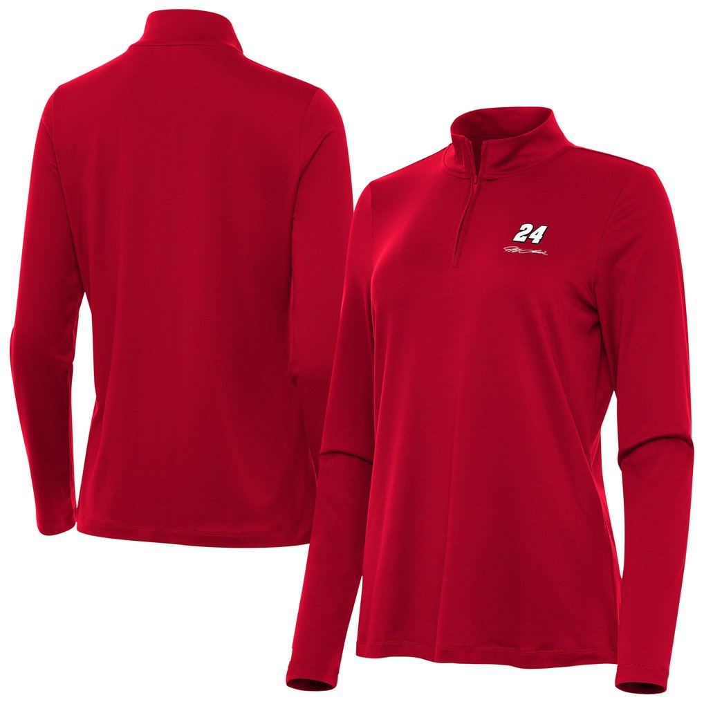  Jeff Gordon Antigua Women's Reprocess Quarter-Zip Pullover Top - Red